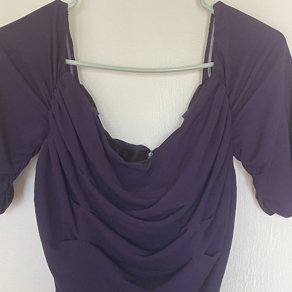 Badgley Mischka Glamorous Deep Purple Formal Fitted Floor Length Gown - Picture 2 of 9